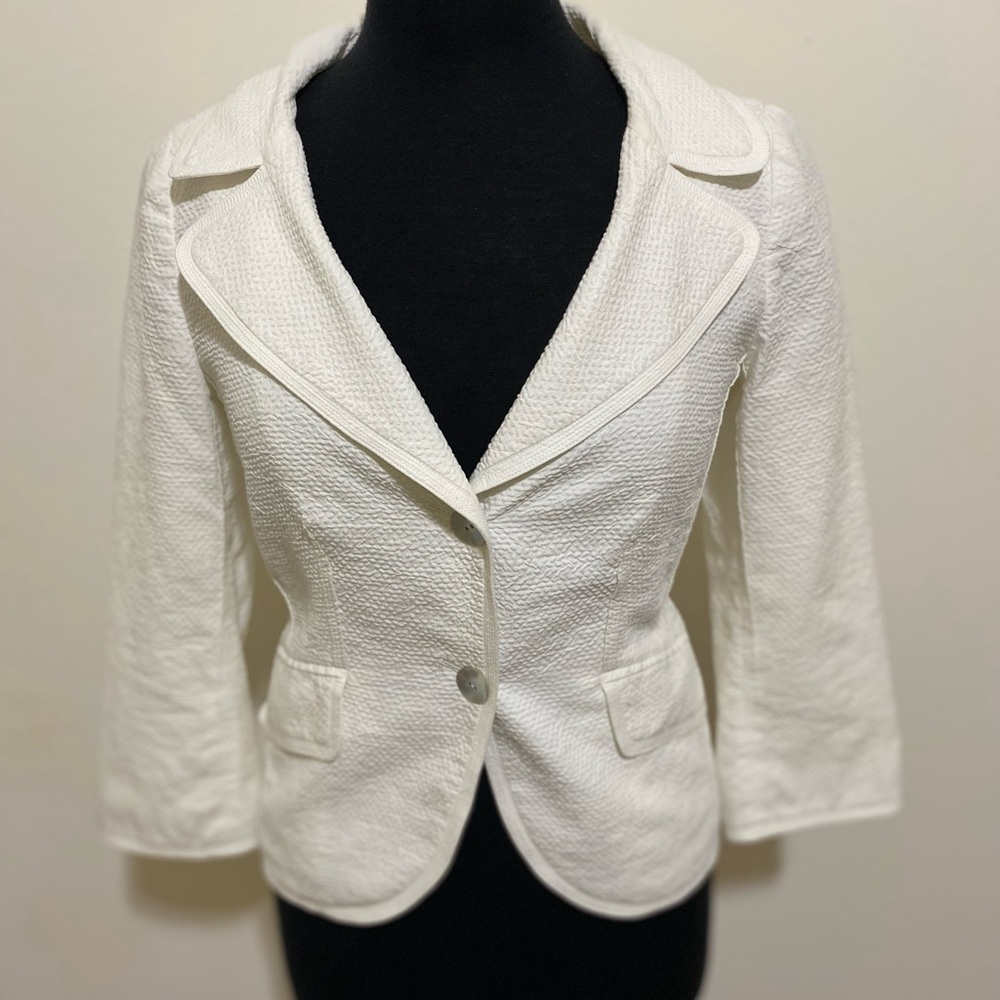 Elegant Charles Nolan New York White Women's Blazer